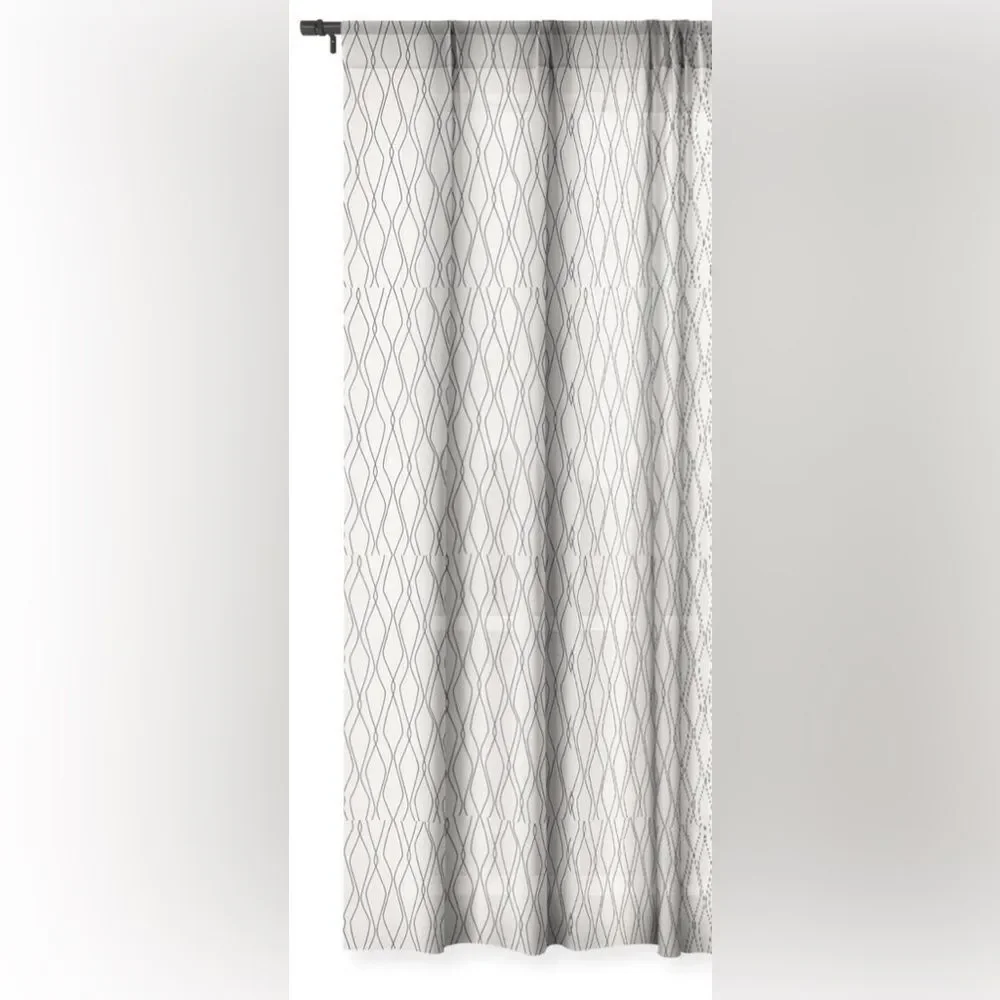 Society 6 Sheer Fuge Slate Single Curtain Panel - 90 x 50”